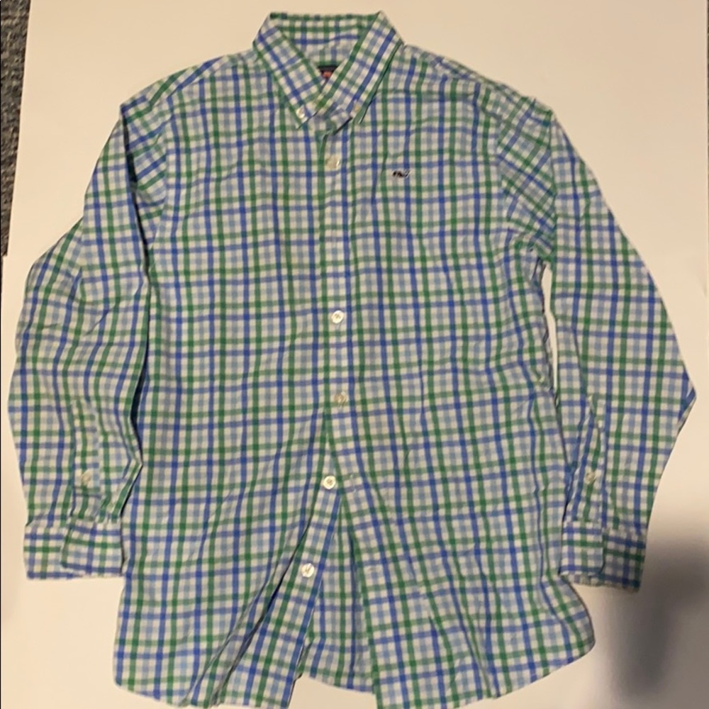Boys Vineyard Vines gingham button-down shirt